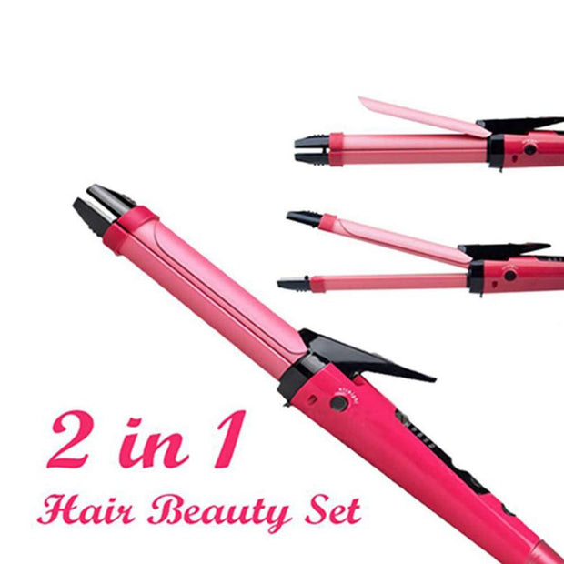 2 in 1 Hair Straightener and Curler Machine For Women | Curl & Straight Hair Iron 