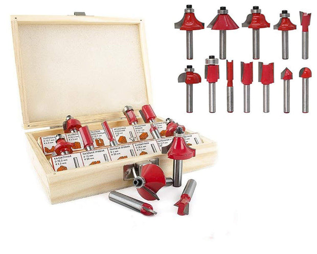 -12/15pcs Milling Cutter Router Bit Set 