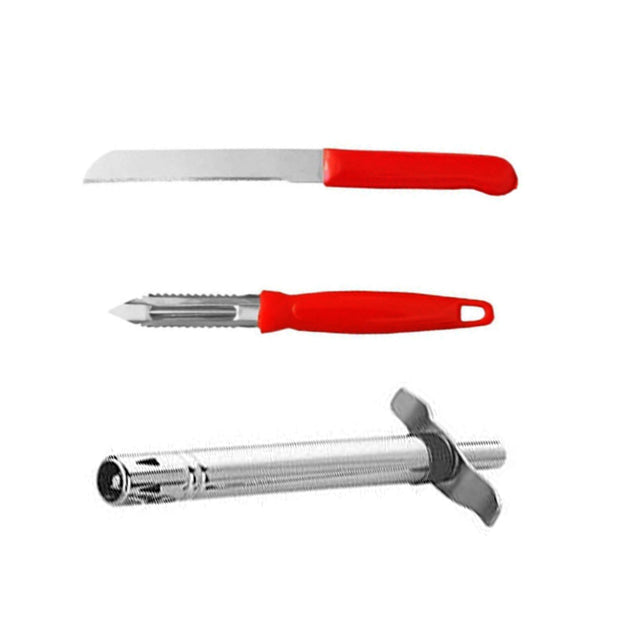 3 In 1 Kitchen Combo - Kitchen Lighter, Stainless Steel Knife and Peeler 