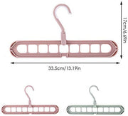 Anti-Skid Plastic 9-Holes Magic Wardrobe Folding Hangers 