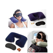 -3-in-1 Air Travel Kit with Pillow, Ear Buds & Eye Mask 