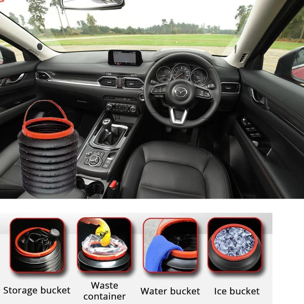 -4L Foldable Car Trash Can Storage Organiser 