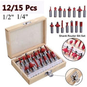 -12/15pcs Milling Cutter Router Bit Set 