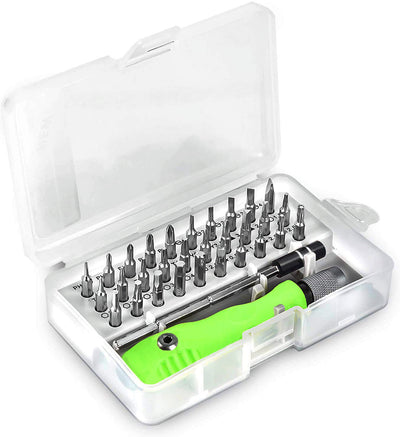 32 in 1 Mini Screwdriver Bits Set with Magnetic Flexible Extension Rod 