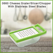 Cheese Grater/Slicer/Chopper With Stainless Steel Blades 